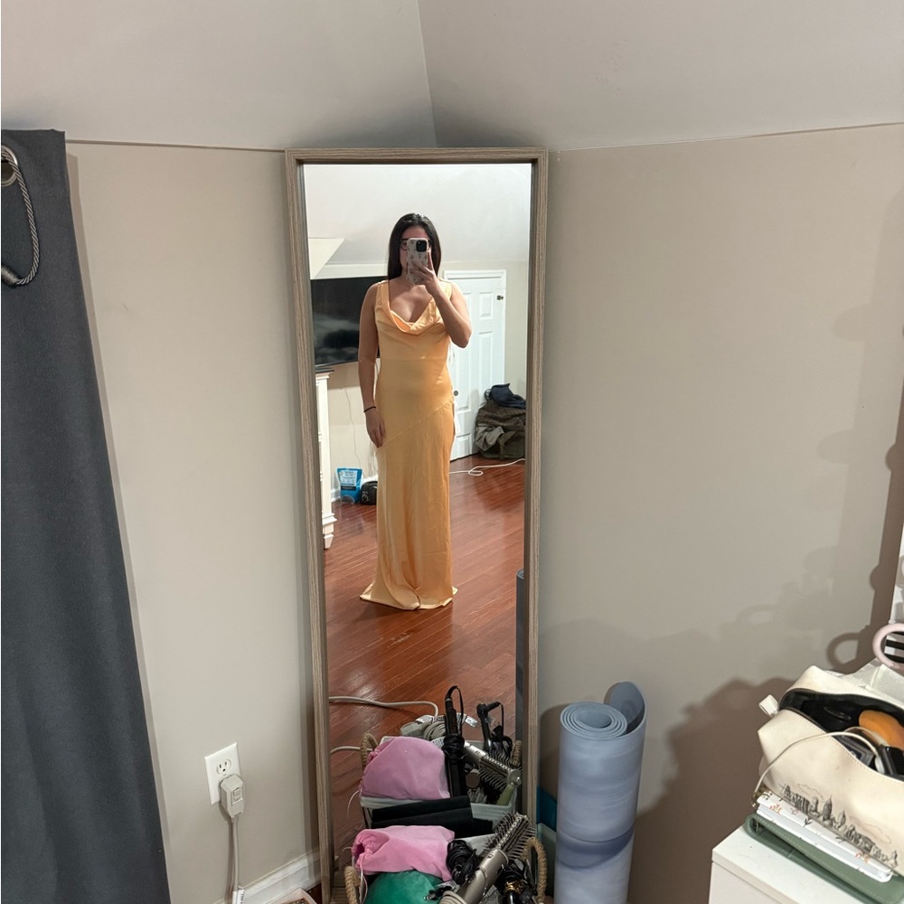 Elegant Peach Maxi Dress
